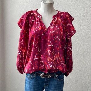 Women's Red Patterned Top